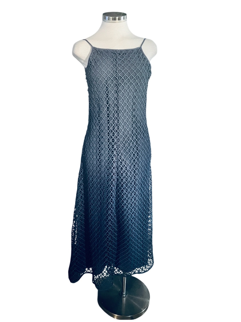 Emporio Armani Blue Lace Flared Slip Dress Size 0 US (36 Italy)